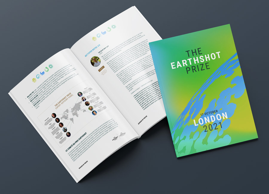 A sample of the Earthshot Media Pack, designed by Freuds